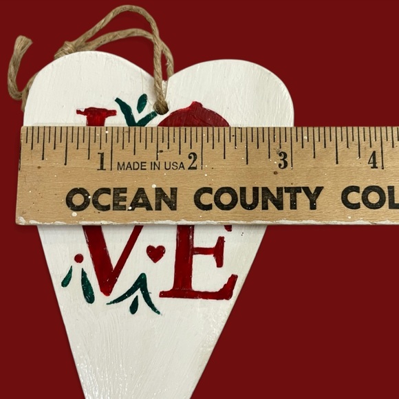 Handmade Heart-Shaped Holiday Ornament with LOVE Design - Picture 3 of 6